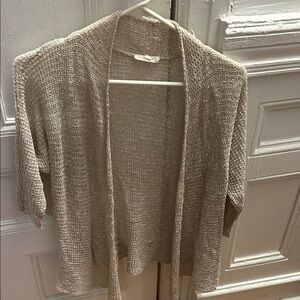 Eileen Fisher Light Tan Open-Front Cardigan